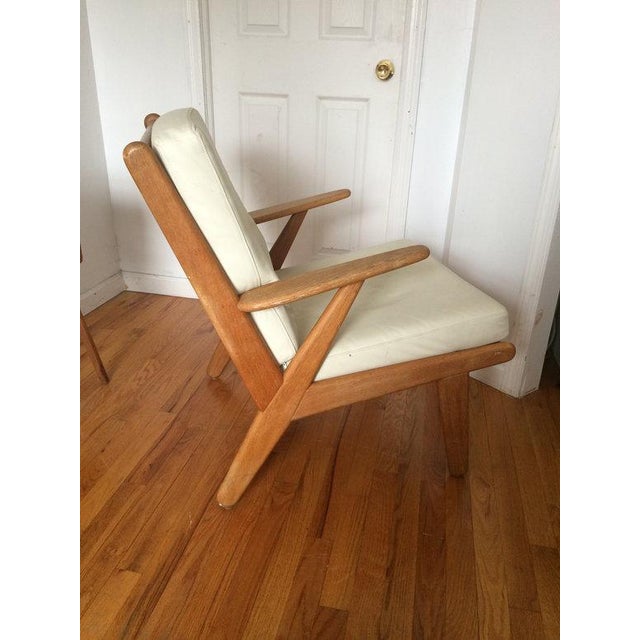 J 53 Lounge Chair In Solid Oak And Leather Chairish