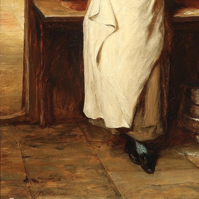 John Pettie, A Victorian Maid, 1800s, Oil Painting on Canvas For Sale - Image 6 of 8