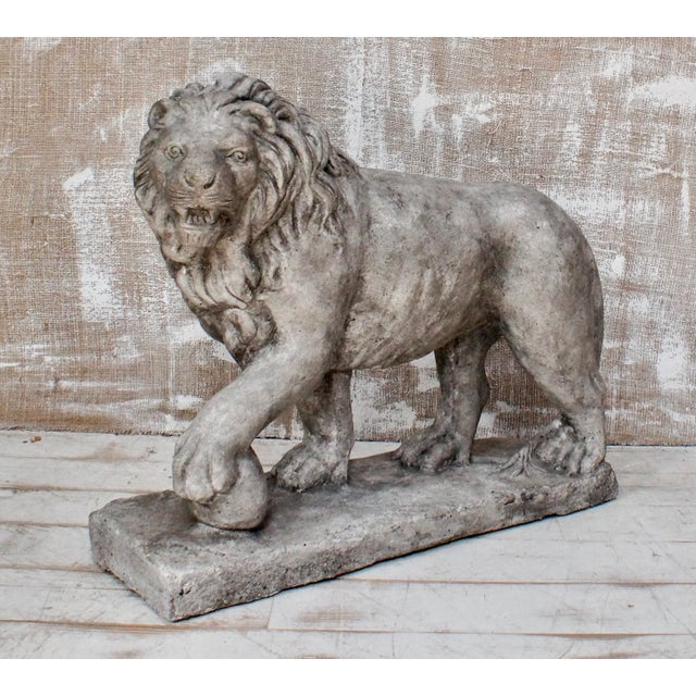 Antique Stone Medici Lion, 1920 For Sale - Image 9 of 9