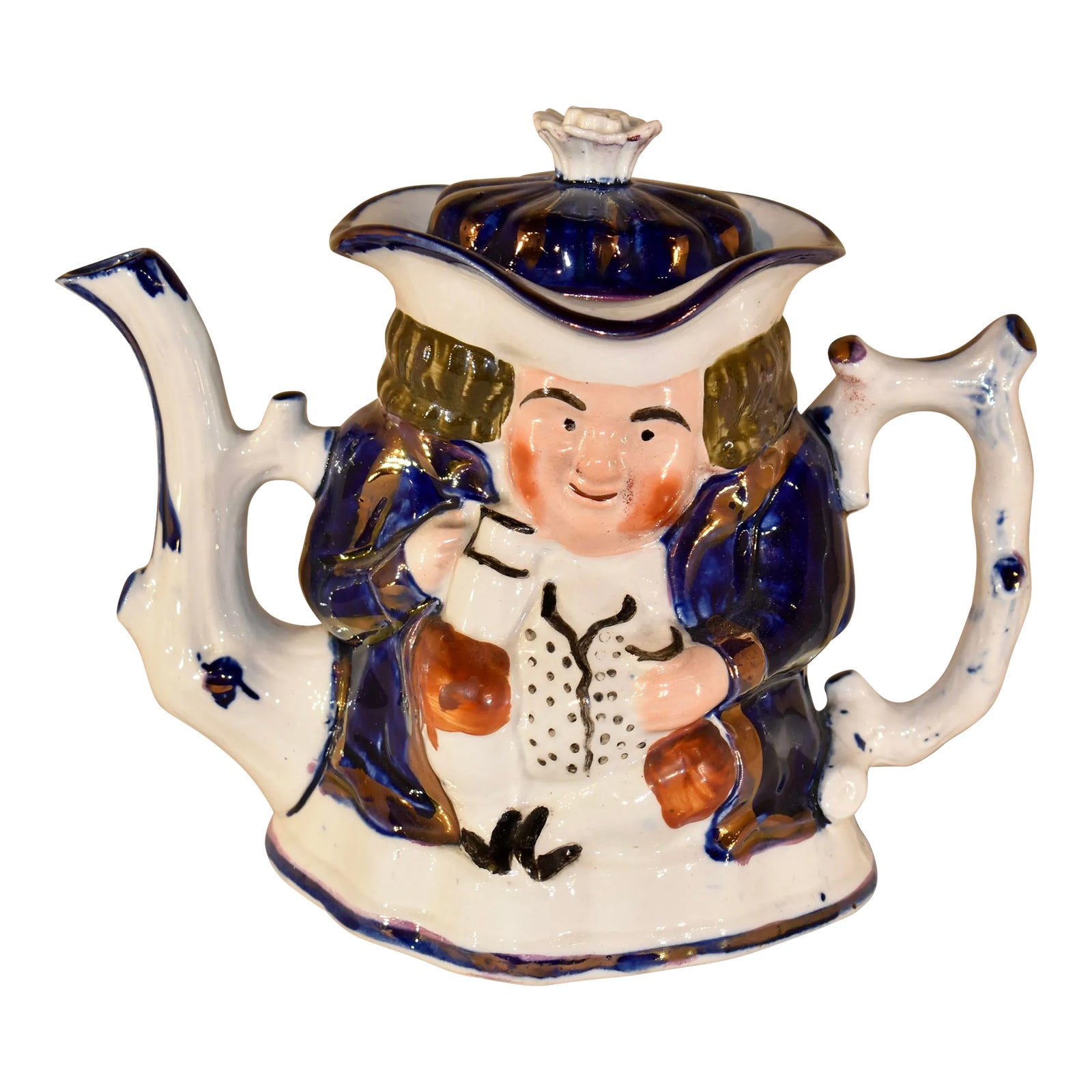 19th Century Toby Tea Pot | Chairish