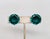Green Vintage 1950s Signed Crown Trifari Round Flawed Faux-Emerald Clip Earrings-2 Pieces For Sale - Image 8 of 11