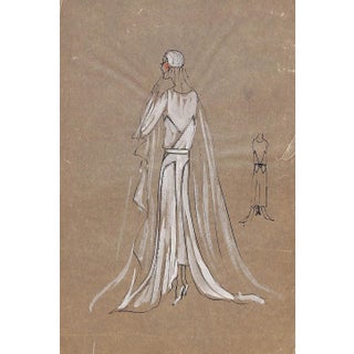 Lanvin of Paris C1920s Original Fashion Illustration in Gouache For Sale
