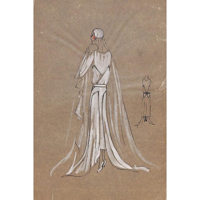 Lanvin of Paris C1920s Original Fashion Illustration in Gouache For Sale