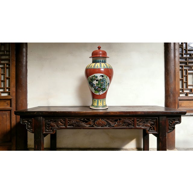 "W-17cm,H-44.5cm Experience the beauty and elegance of Chinese history with our Chinese Vintage Porcelain Handcrafted with...
