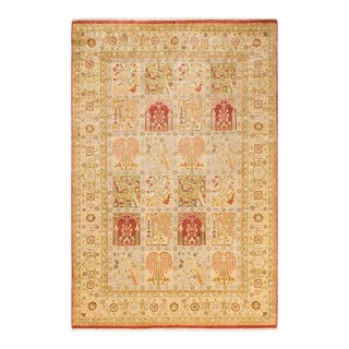 Mogul, One-of-a-Kind Hand-Knotted Area Rug in Orange, 6' 1" x 9' 0" For Sale