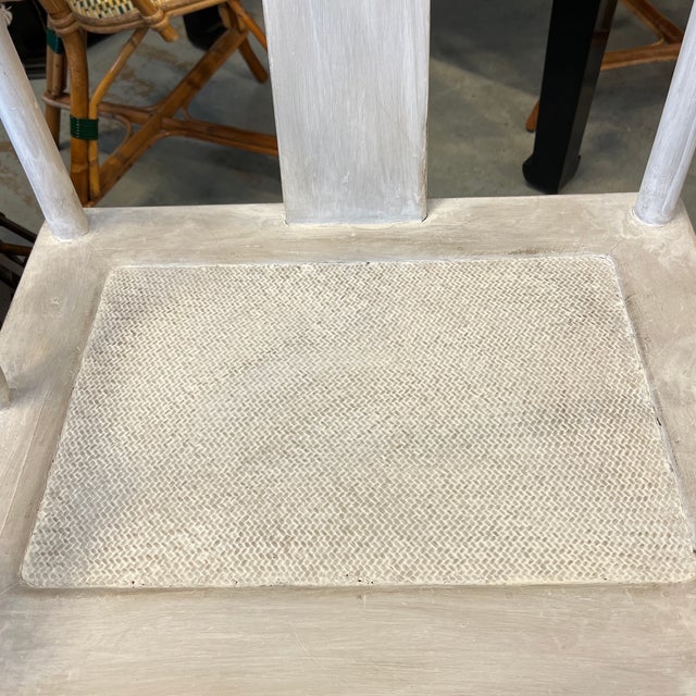 Whitewash Horseshoe Asian Chair For Sale - Image 10 of 12