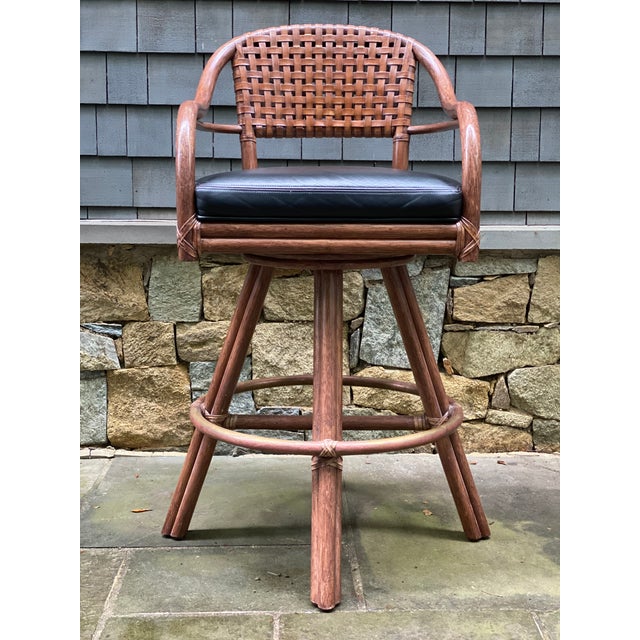 1990s Vintage Mcguire Custom Barstools Set Of 5 Chairish
