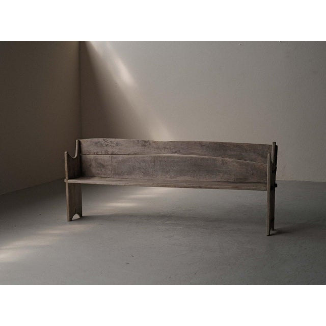 Rustic Wood Farm Bench, France, 1800s For Sale - Image 6 of 17