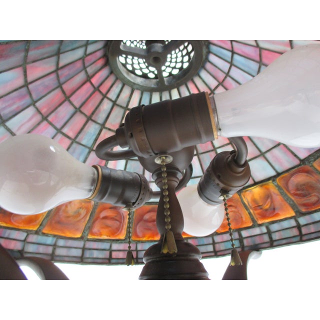 Late 20th Century Tiffany Style Turtle Back Lamp For Sale - Image 11 of 13
