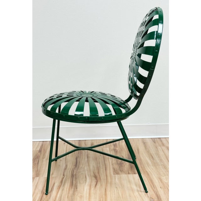 Antique Green Francois Carre Sunburst Garden Chairs, Pair For Sale In Kansas City - Image 6 of 15