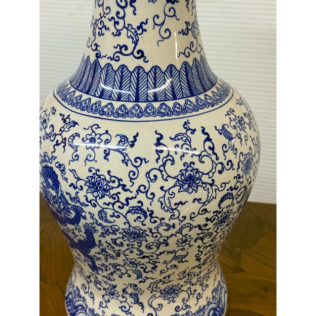 Ceramic Chinese Baluster Vase, Vintage For Sale - Image 7 of 12