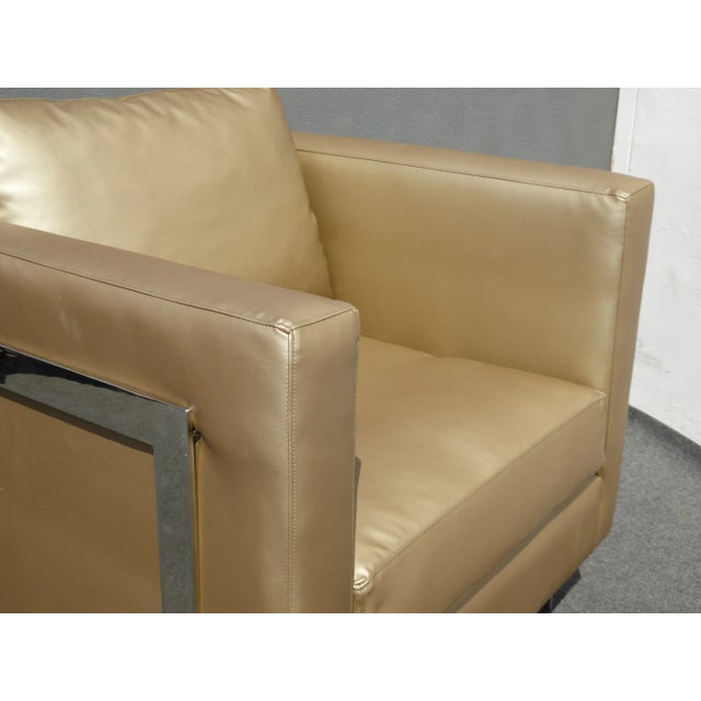 Gold Mid Century Gold Chrome Club Chair Contemporary Modern Style For Sale - Image 8 of 11