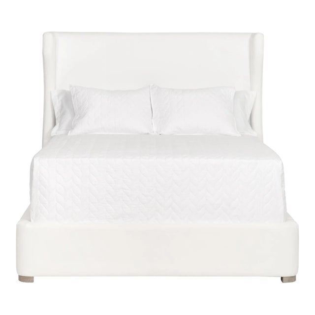 Balboa White Upholstered Bed, California King For Sale