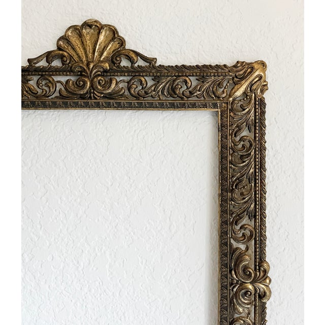 Exceptionally large, ornate Baroque style brass depose Italian frame measuring 15.5" wide X 21.5" high. Crafted in Italy,...