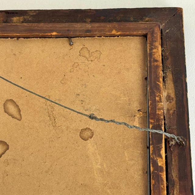 Antique Signed Oil on Board Still Life Painting of Oranges & Grapes; Wood Frame With Carved Details For Sale - Image 10 of 10