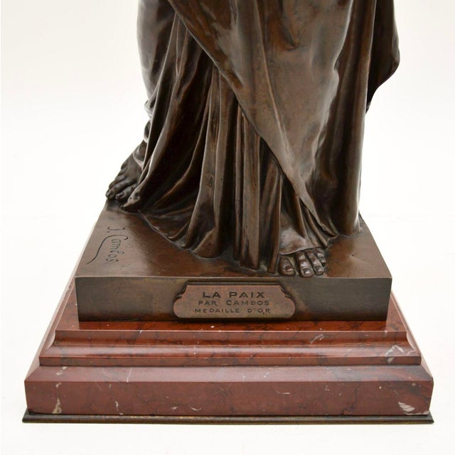 Antique French Bronze Lamp by Jean-Jules Cambos, 1880 For Sale - Image 13 of 17