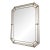 Large Vintage Spanish Venetian Style Rectangular Brass Wall Mirror – Gold Hollywood Regency, 1980s For Sale