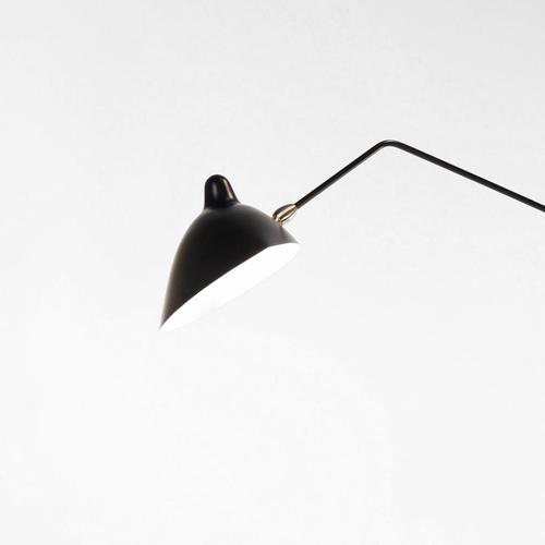 Black Mid-Century Modern Black Floor Lamp with Three Rotating Arms by Serge Mouille For Sale - Image 8 of 15