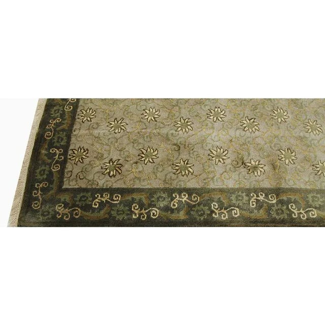 Textile Handwoven Wool and Silk Tibetan Style Runner Rug 3'0"×14'0" For Sale - Image 7 of 11
