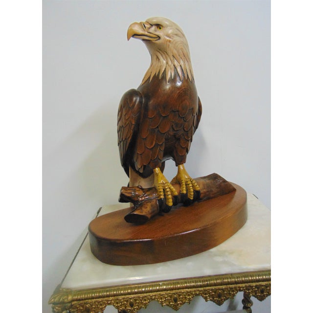 Hand Carved American Bald Eagle Statue Chairish