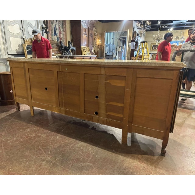 Early 20th Century French Louis XV Walnut Enfilade With Marble Top For Sale - Image 14 of 14