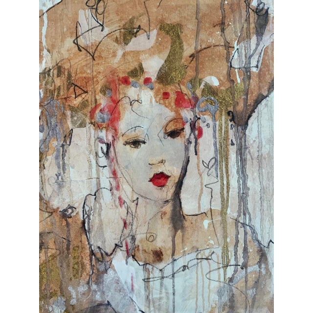 Vintage Marta Wiley Renaissance Sepia 1 Hand Embellished Lithograph / Signed #132/195 For Sale - Image 4 of 15