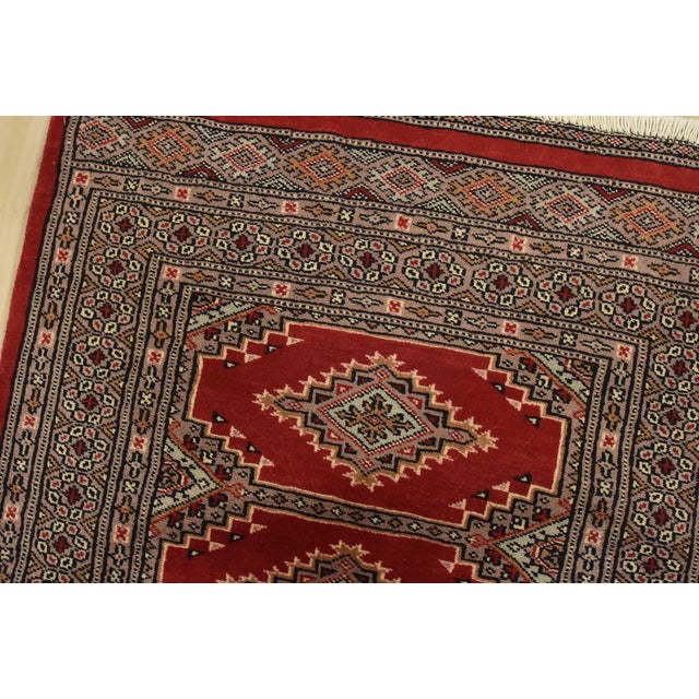 2020s Bokhara Jaldar Rug 2’7” X 4’2” Red Wool Tribal Hand-Knotted Oriental Carpet For Sale - Image 5 of 9
