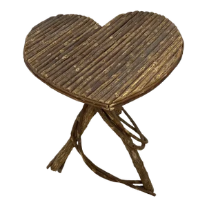 1970s Heart Shaped Adirondack Bentwood End Table