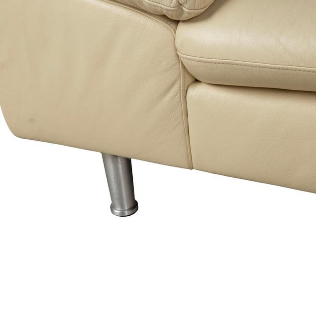 Cream Leather Corner Sofa from Loop For Sale - Image 10 of 18