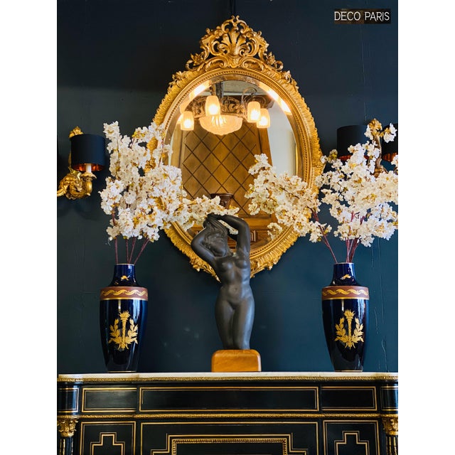 A French bronze glazed ceramic sculpture model of female nude. This is a large sculpture from the 1940s. Signed Giraud...