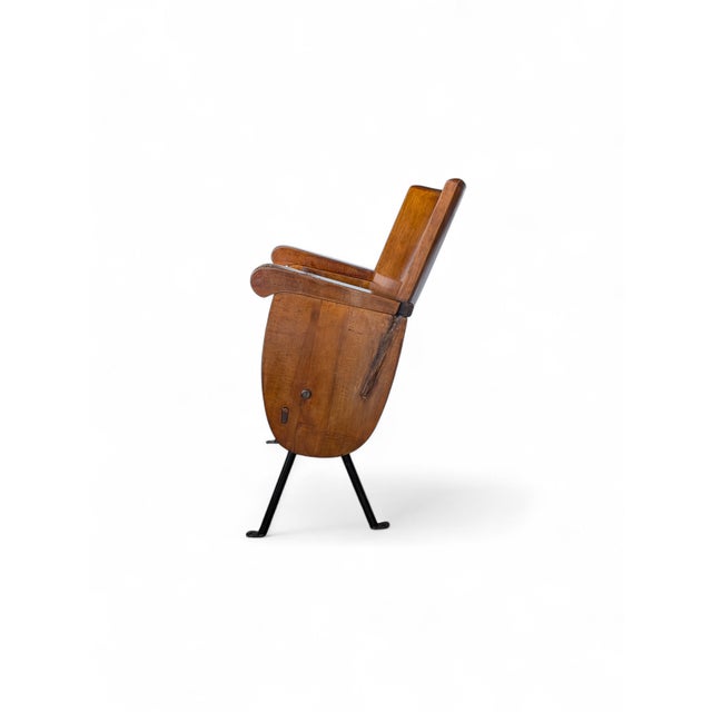 Vintage Beech Cinema Chair, 1950s For Sale - Image 5 of 8