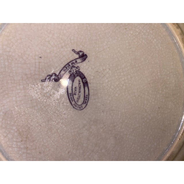 Antique P. W. & Co. Purple Mulberry Transferware Plate, “Washington’s Vase” - 9” For Sale In Savannah - Image 6 of 6