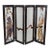 Early 20th-Century American Art Deco Stained Glass Panels in Custom Macassar Screen For Sale