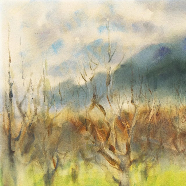 'Grove of Trees in a Misty Landscape' by Marie McDonnell Roberts, Woman Artist, American Watercolor Society For Sale - Image 4 of 7