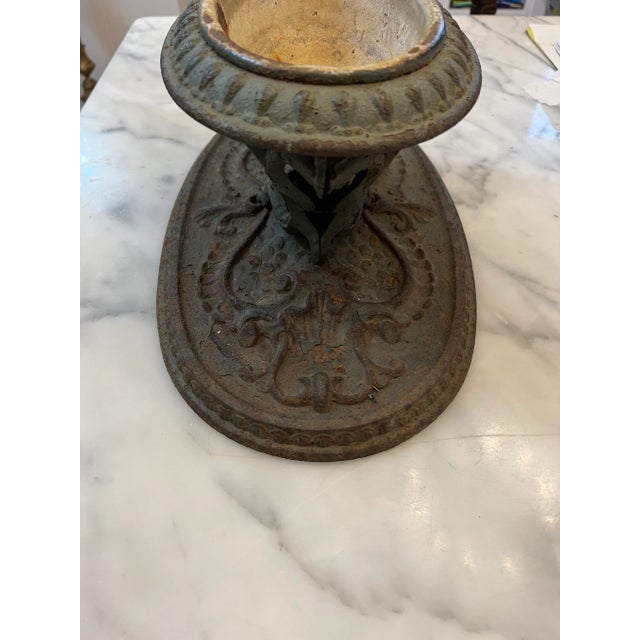 Antique Ornate Cast Iron Planter Urn For Sale - Image 11 of 13