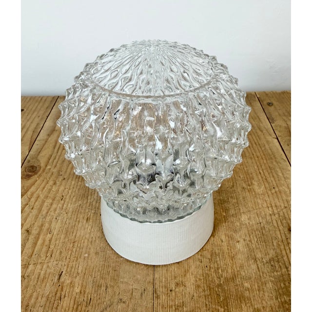 Industrial Vintage White Porcelain Ceiling Light, 1970s For Sale - Image 3 of 13