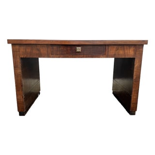 Vintage Walnut Burl Desk, 1930s For Sale