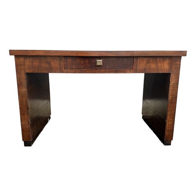 Vintage Walnut Burl Desk, 1930s For Sale