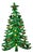 Mid-Century Boho Chic Americana Green Decorated Christmas Tree Brooch. For Sale