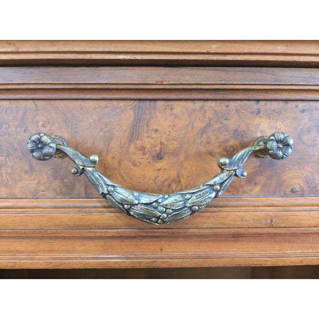 Stamped E. Muller Paris Louis XVI Revival Burled Walnut & Marble Buffet For Sale - Image 9 of 12