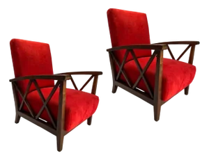 Set of Italian Wooden Armchairs by Paolo Buffa, 1950s