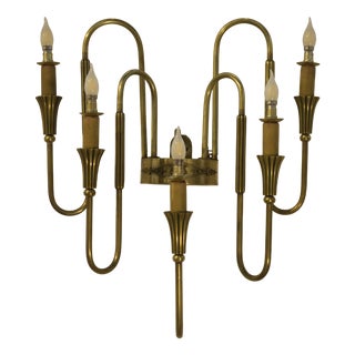 Monumental Bronze Wall Sconce, 1940s For Sale