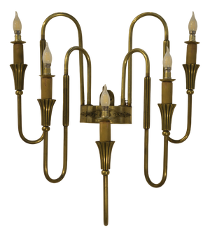 Monumental Bronze Wall Sconce, 1940s