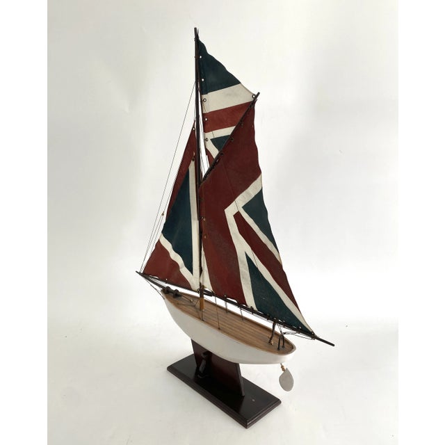 English Vintage English Pond Yacht Model Sailboat For Sale - Image 3 of 8