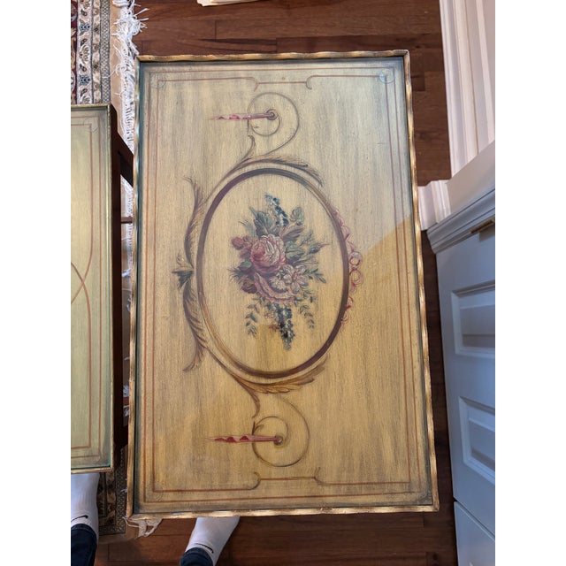 1940s Vintage Hand Painted Nesting Tables - Set of 2 For Sale In New York - Image 6 of 12
