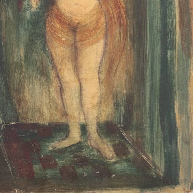 Paper 'Standing Nude' by Esther Fuller, Post-Impressionist Woman Artist, Circa 1953 For Sale - Image 7 of 11