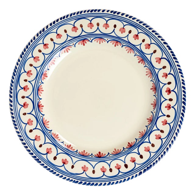 Sharland England Honor Dinner Plate - Set of 4, White and Blue For Sale
