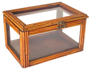 Brown Faux Bamboo Rectangular Tissue Box, France, 1940s