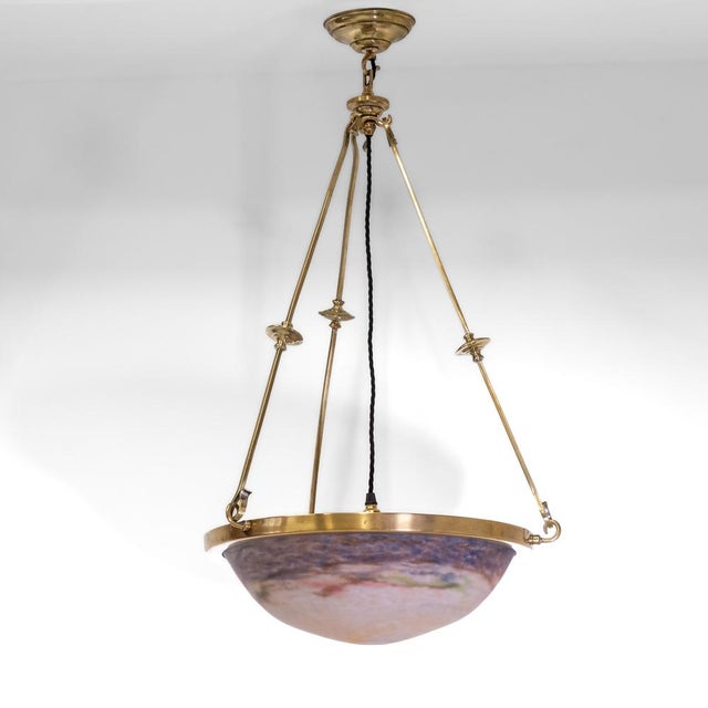 Art Deco Lunéville Pat De Verre Ceiling Light by Muller Frères, 1925 For Sale - Image 17 of 17