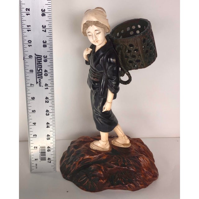 Antique Japanese Bronze Sculpture Figurine, Meiji Era (1868-1912) For Sale - Image 12 of 13